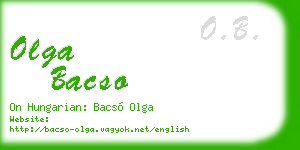 olga bacso business card